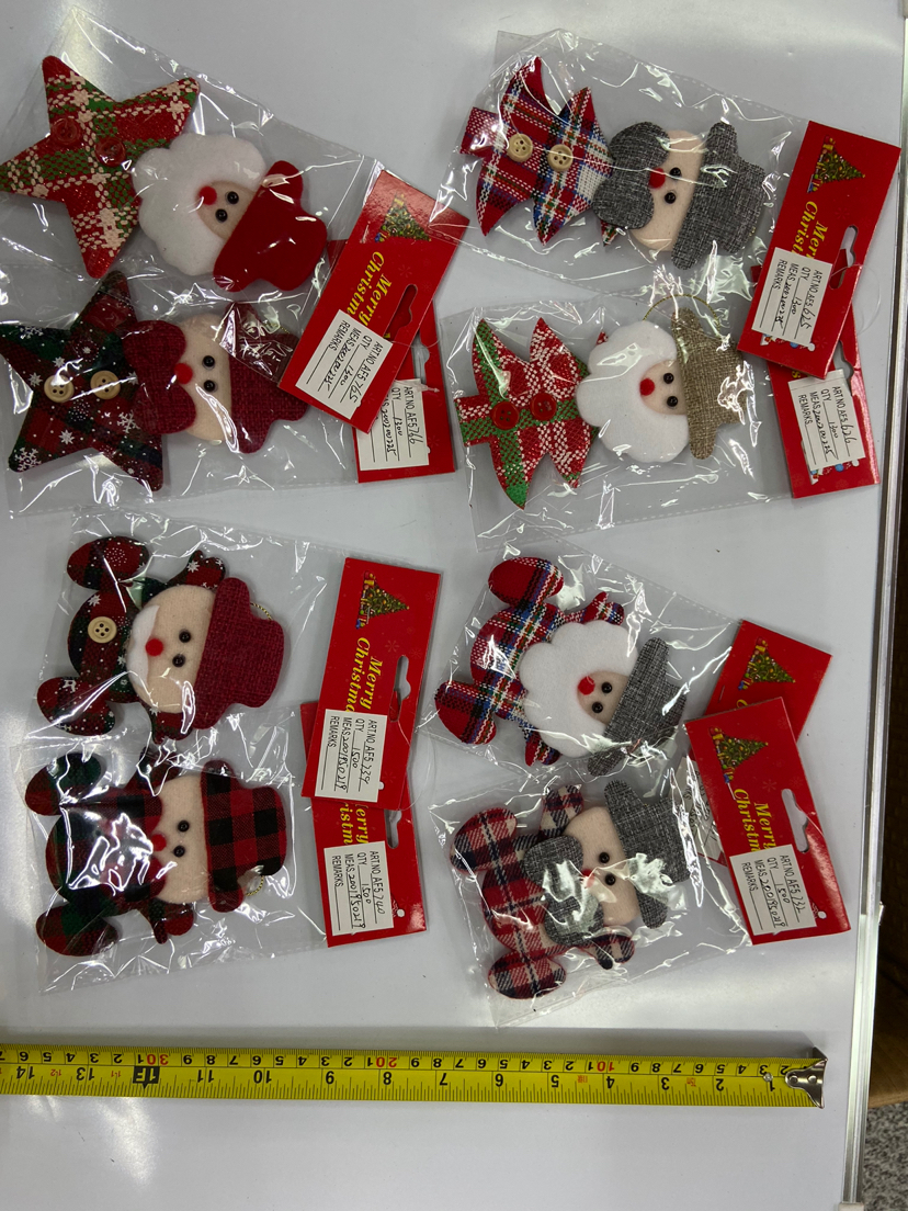 圣诞挂件布艺饰品小号老人头雪人头鹿头工艺品
