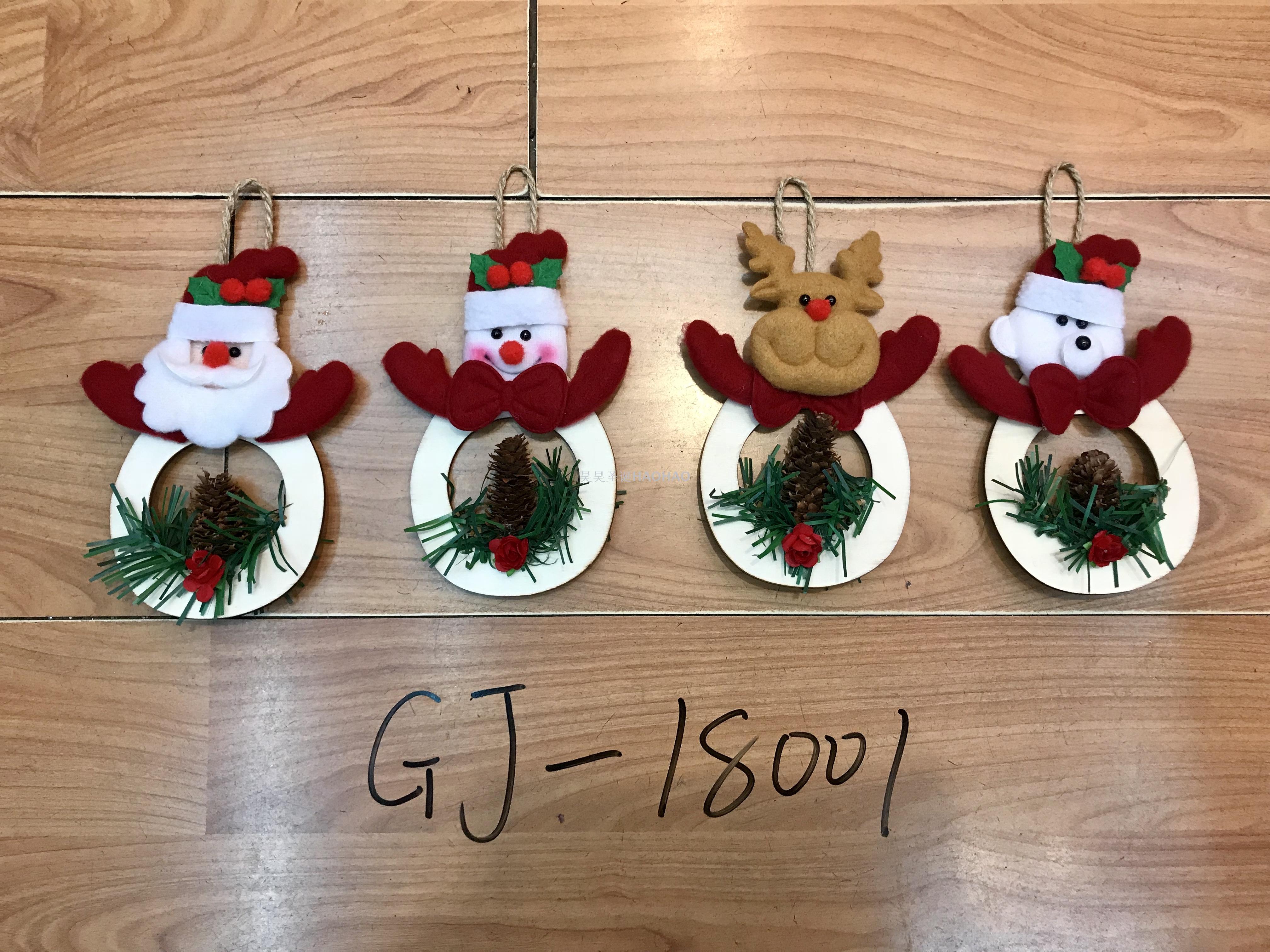 圣诞公仔门把手挂件圣诞老人雪人小鹿卡通圣诞卡通门挂厂家直销
