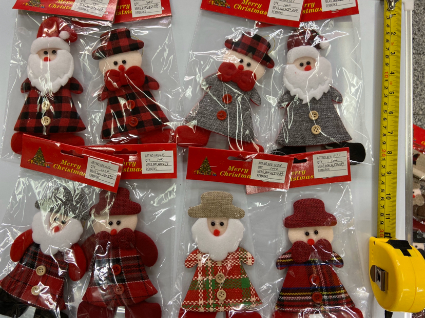 圣诞挂件布艺一个一装老人头雪人头鹿头工艺品