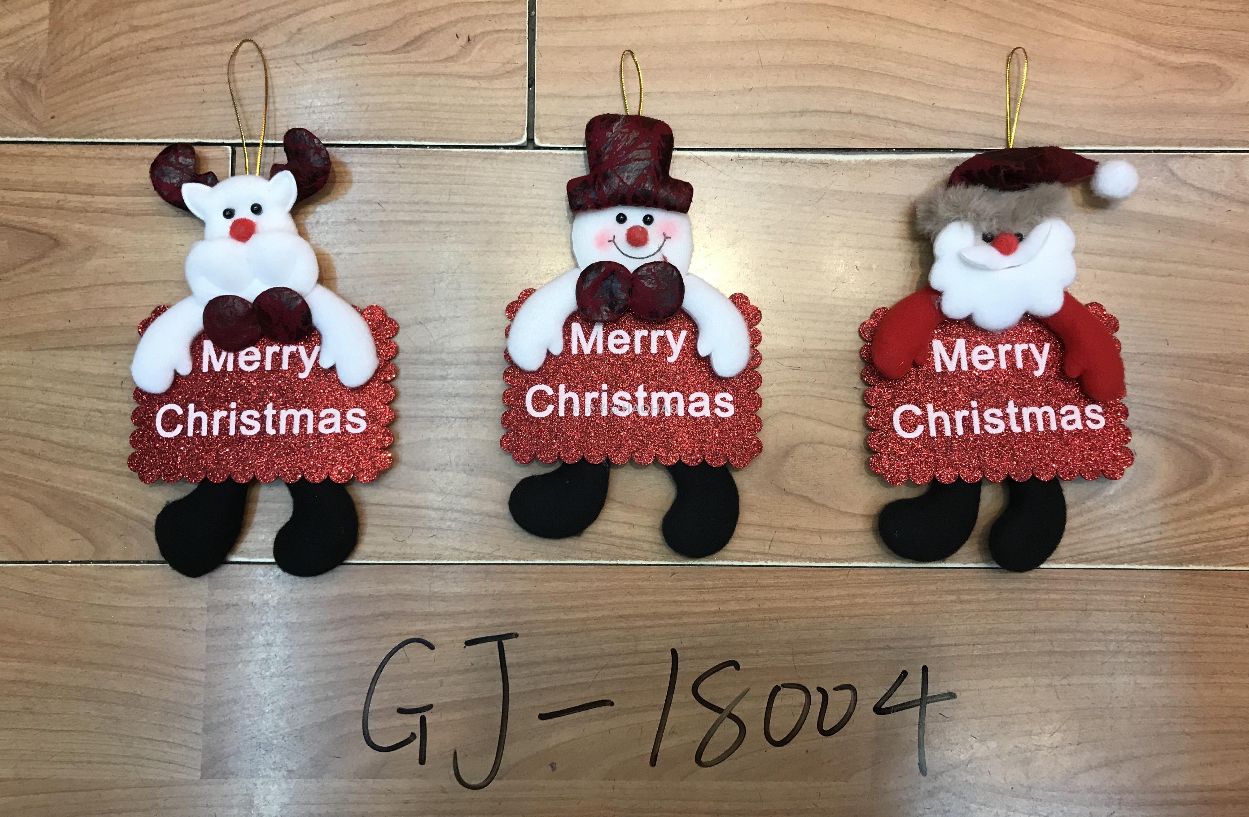 圣诞公仔门把手挂件老人雪人小鹿卡通圣诞卡通英文门挂厂家直销