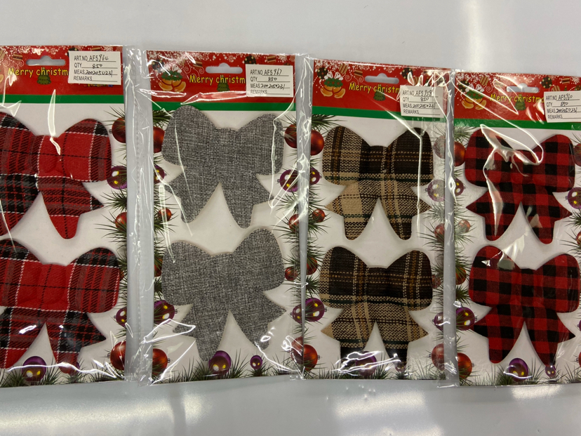 圣诞挂件布艺饰品大蝴蝶结鹿