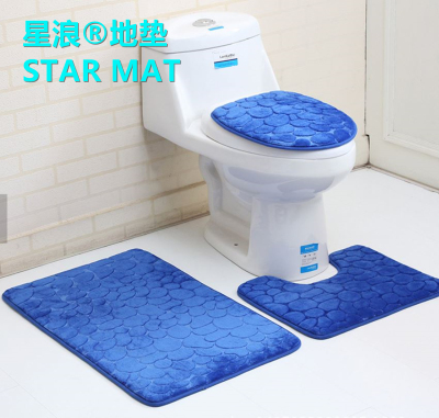 STAR MAT cushion, three piece bathroom antiskid mat doormat bedroom kitchen living room carpet