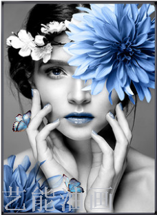 艺术人物玄关装饰画黑白现代简约轻奢过道走廊壁画客厅背景墙挂画