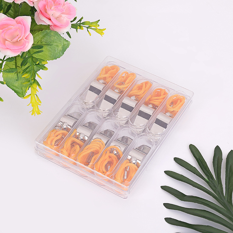 户外求生裁判不锈钢金属口哨 高分贝消防体育运动比赛用品哨子