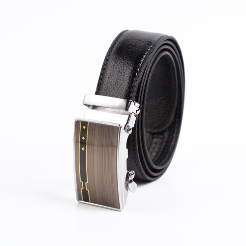 Men‘s Business Smooth Buckle Belt Wholesale Comfort Click Belt Fashion All-Match Korean Style Pant Belt Can Be Customized