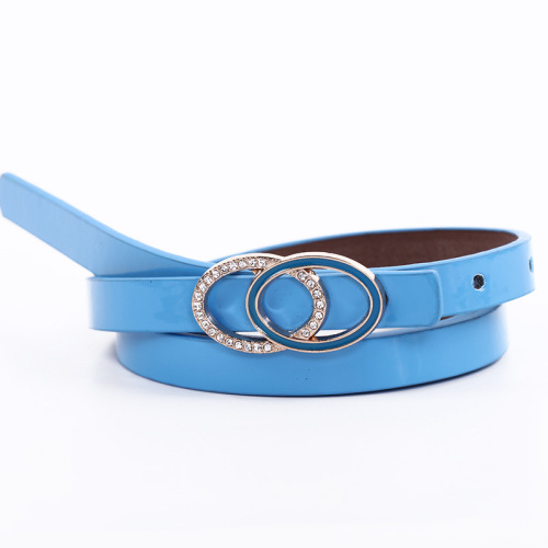 women‘s belt candy color simple belt casual versatile korean style double ring buckle thin edge pants belt factory direct sales