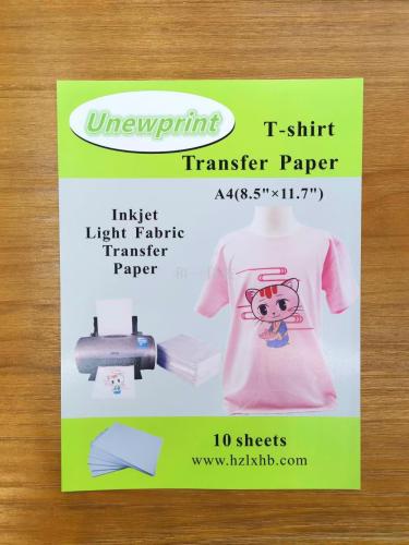light color thermal transfer paper a4 t-shirt thermal transfer paper 10 sheets/pack 2000 sheets per box light color transfer paper