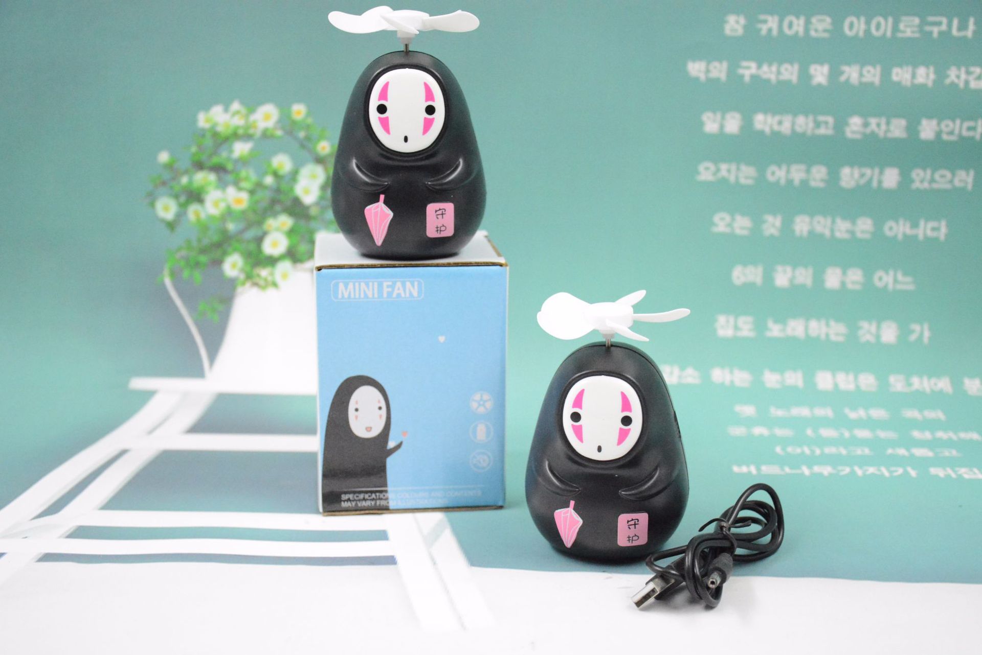 2020新款迷你风扇 无脸男造型USB充电学生儿童便携小风扇