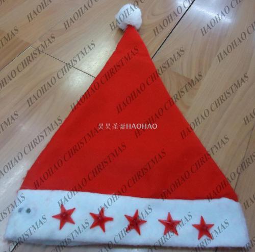 christmas hat red electronic hat christmas ornaments hat holiday party non-woven christmas hat five-star snowflake