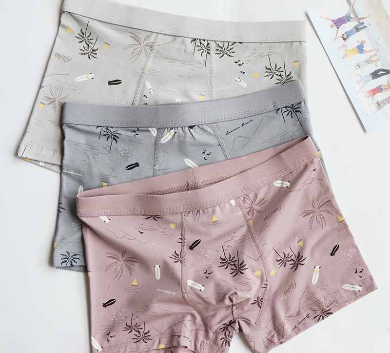 一件代发 新品棉迷彩印花男士内裤u凸中腰透气男式平角内裤批发