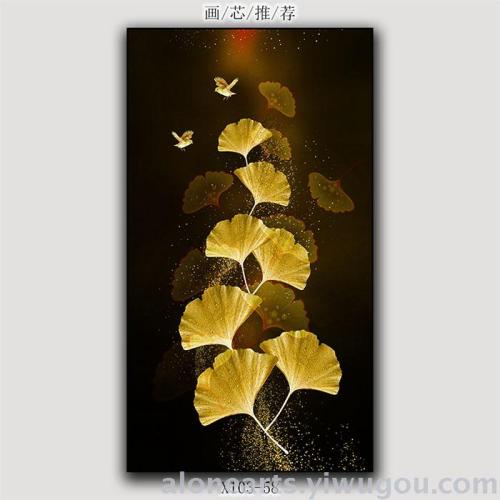 corridor aisle hotel wall painting new oil painting crystal porcelain painting fashion ginkgo leaf