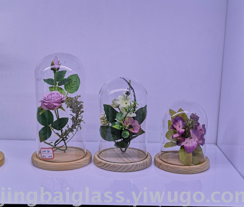 glass micro landscape cover， preserved fresh flower cover， home decoration， glass cover， glass dust cover