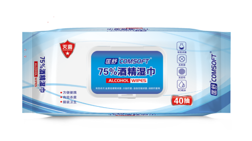 Kuangshu 75 Disinfection Ethanol 40 Pieces Factory Direct Cleaning Wipes in Stock with Certificate FDA-MSDS Transportation Certificate