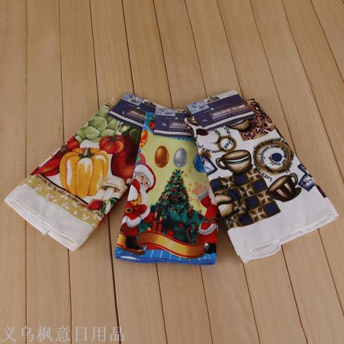 [fengyi] factory direct sales microfiber printing cleaning kitchen car washing cloth cleaning rag car wash towel