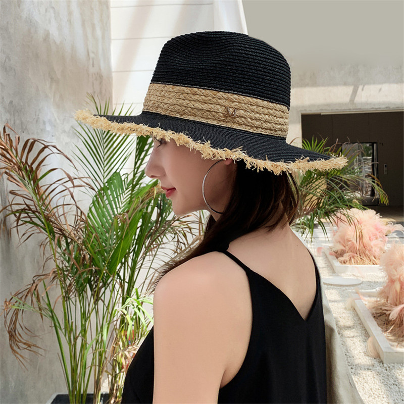 帽子女韩版潮夏款时尚沙滩大帽檐遮阳防晒草帽复古法式海边度假