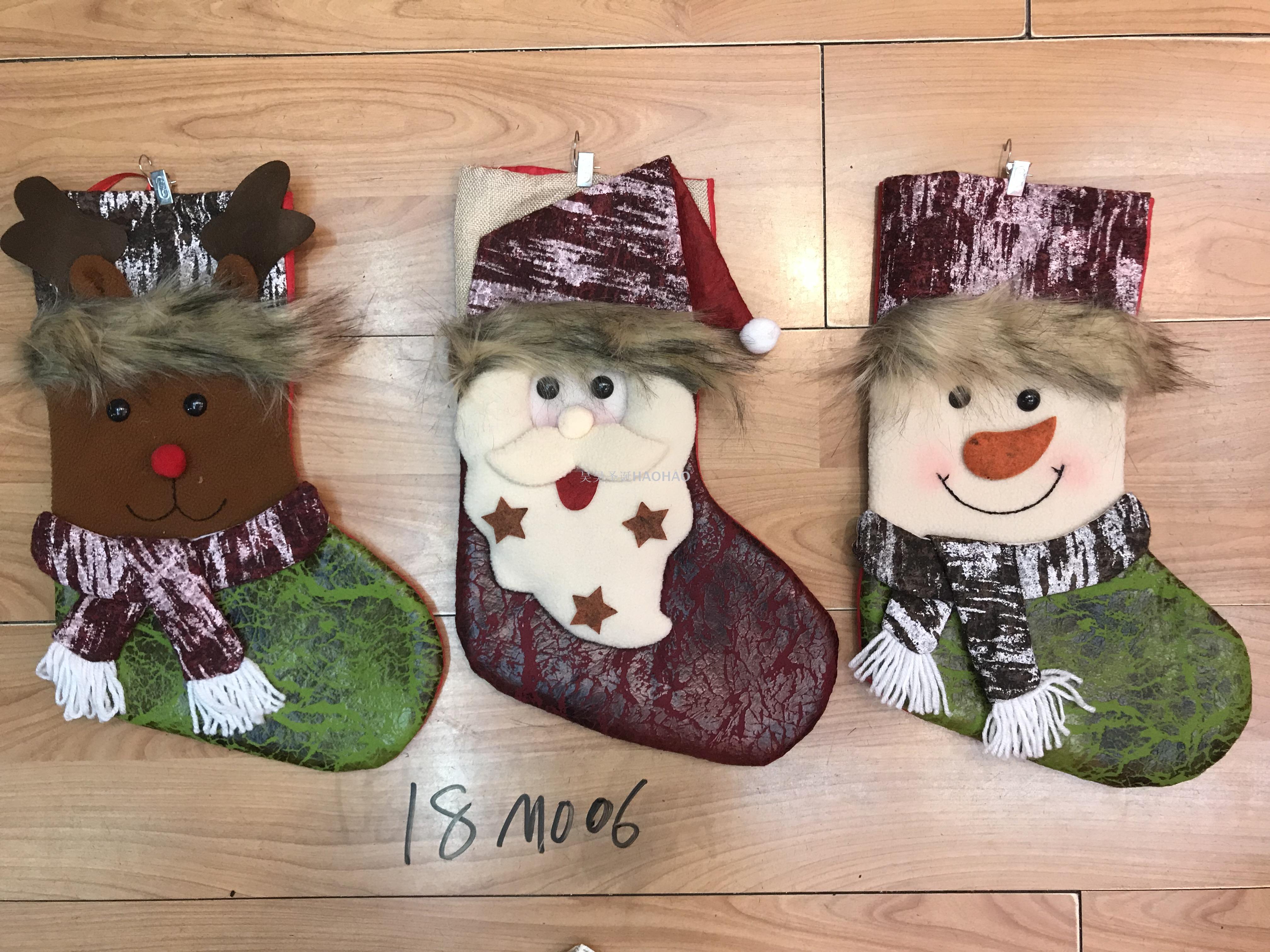 圣诞卡通袜圣诞装饰袜礼品袜圣诞袜装饰老人雪人鹿圣诞装饰袜子