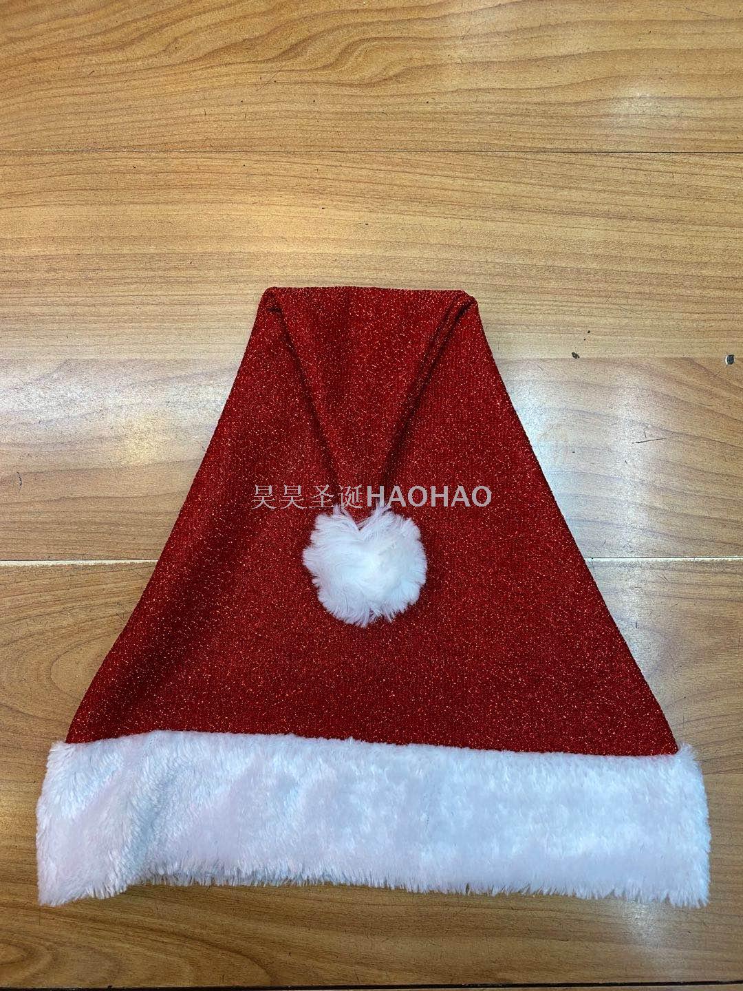 圣诞帽高档绒布双边帽圣诞节日装饰派对用品成人圣诞帽厂家直销