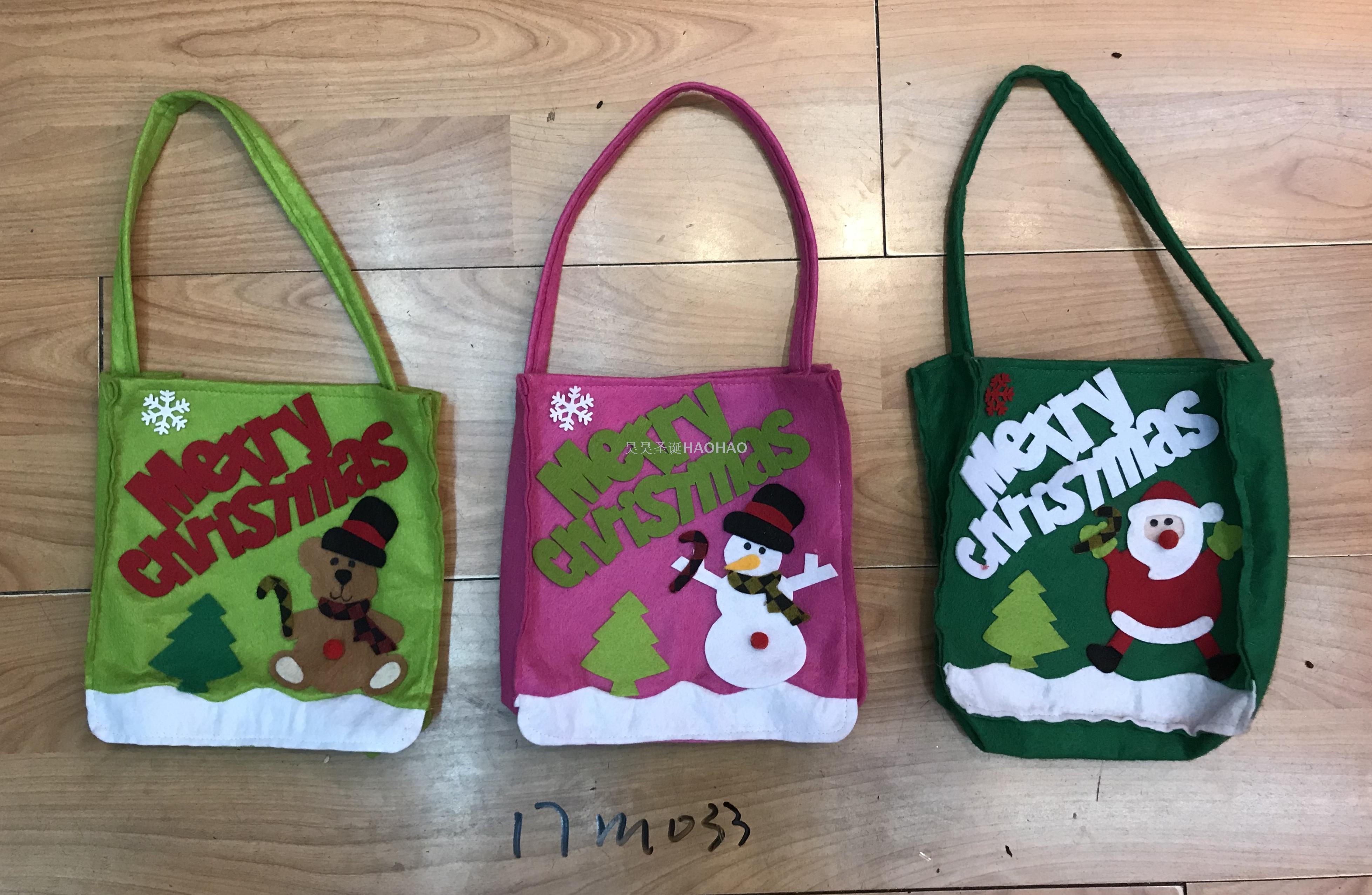 圣诞礼品袋老人雪人小鹿卡通装饰袋手提袋束口袋热销单品厂家直销