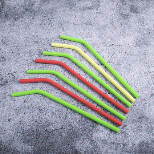 food grade silicone straw portable reusable straw spot silicone curved straw factory direct sales