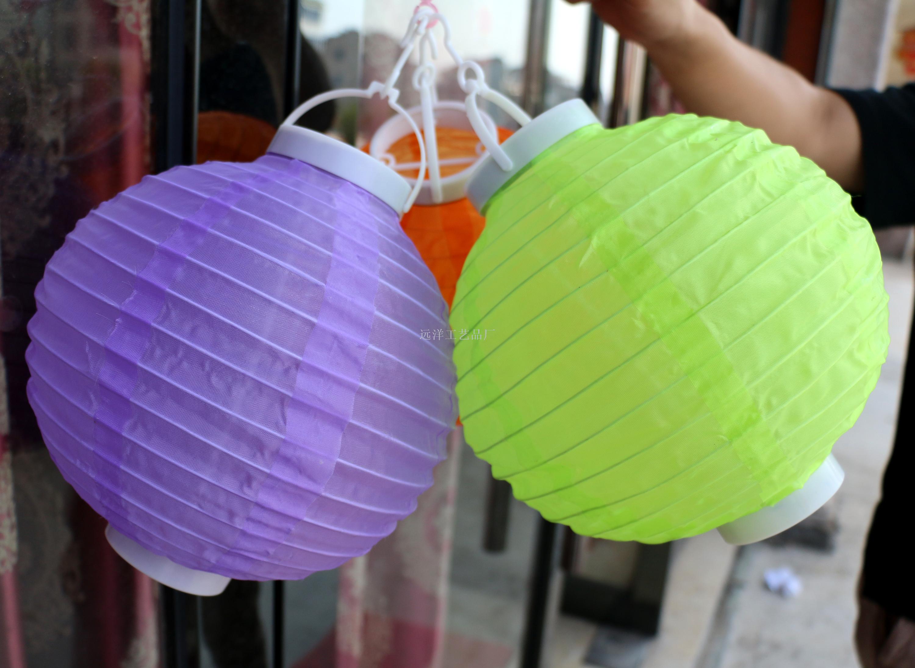 厂家直销彩色布灯笼户外 防水LED电池盒灯笼婚庆新年折叠装饰批发