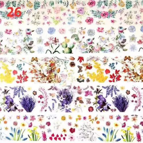 Star Printed Paper for Manicure， Japanese DIY Colorful Flowers Nail Flower Series