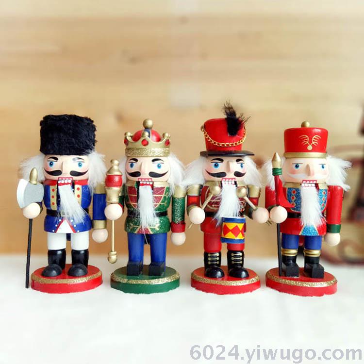 圣诞装饰品15CM胡桃夹子木偶国王士兵桌面装饰摆件节日礼物