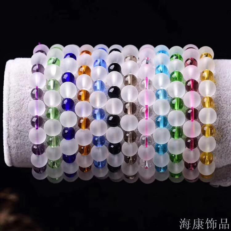 直播礼品赠送女士手链磨砂哑光手链儿童手链零售批发手串仿玉手链