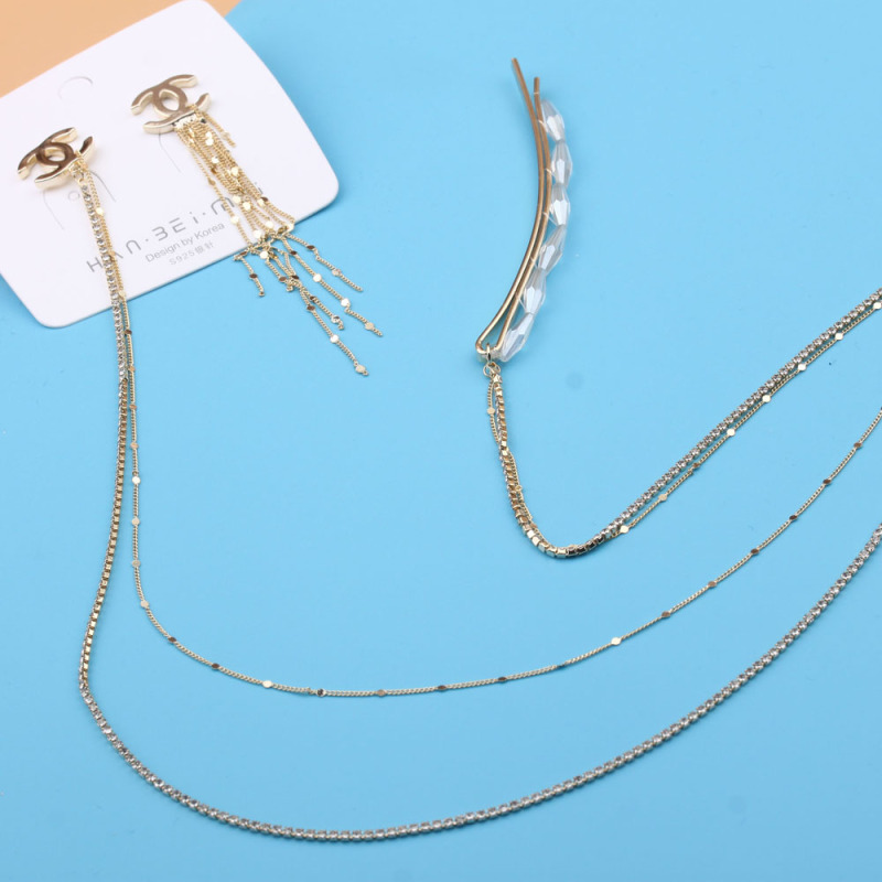 Pudding Station Boutique, trendy and popular long tassel pearl stud earrings, feminine charm earrings, and exaggerated and unique earrings pic 40