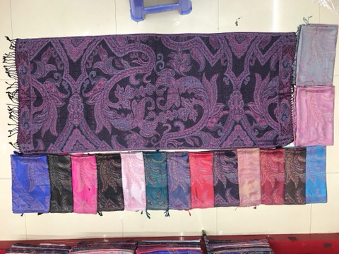 new shelf flower pattern design artificial cotton jacquard craft shawl scarf dual-use