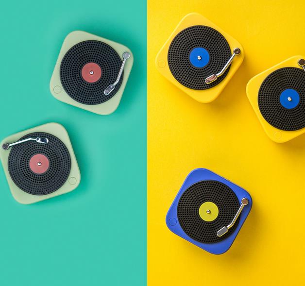 创意黑胶复古唱片机蓝牙音响无线迷你便携多功能复古CD唱片音箱