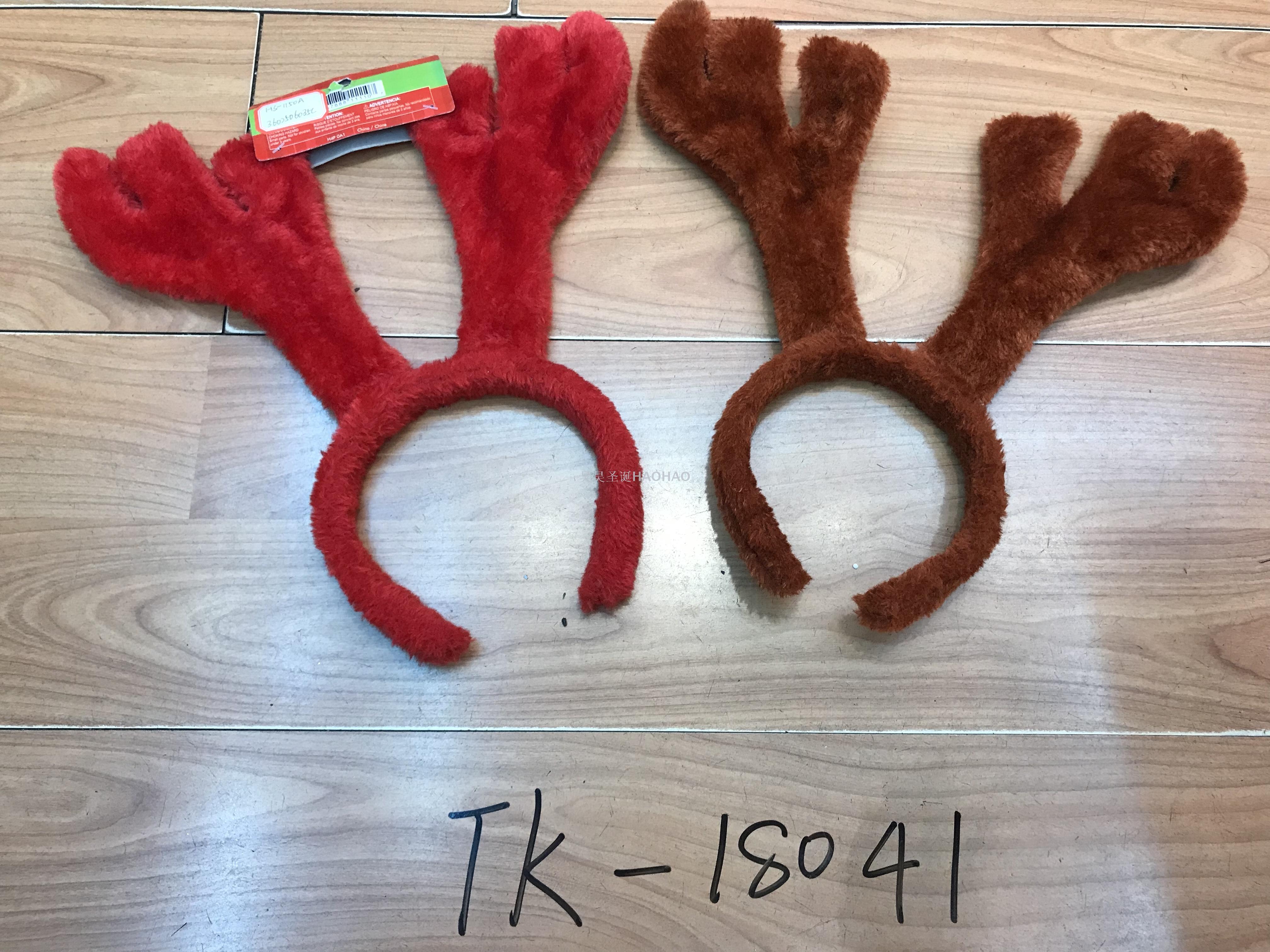 圣诞卡通动物头扣兔耳朵头扣厂家直销