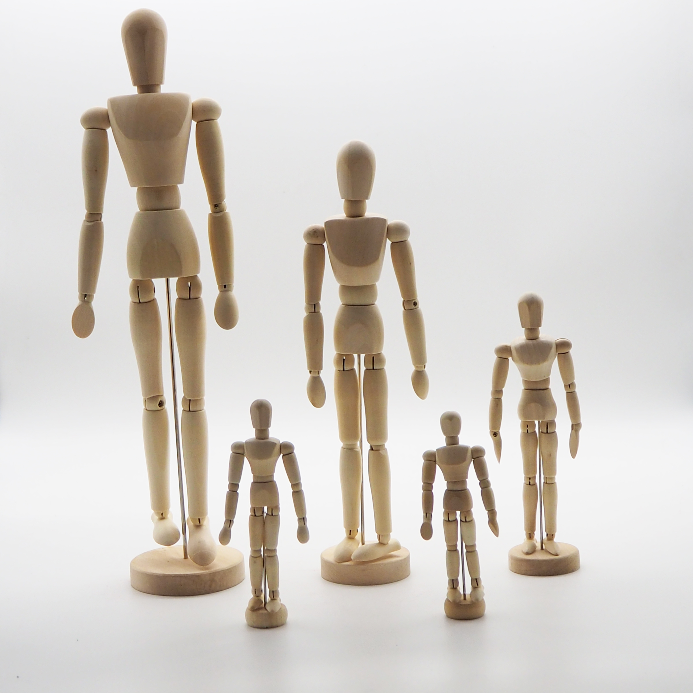 木质关节人 木人木手模型木偶人摆件8寸木头人素描美术木人批发