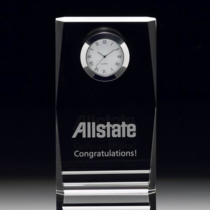 欧式钟表水晶工艺品水晶钟摆件 商务办公家居水晶表件定制