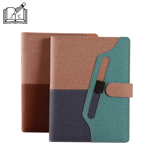 Factory in Stock Wholesale Buckle PU Leather Notebook Office Loose Spiral Notebook Notepad Can Customize Logo