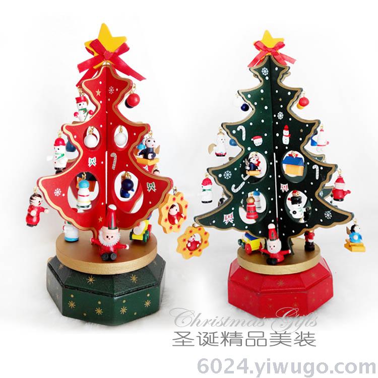 厂家直销圣诞系列装饰品音乐盒圣诞树装桌面装饰摆件八音盒礼物