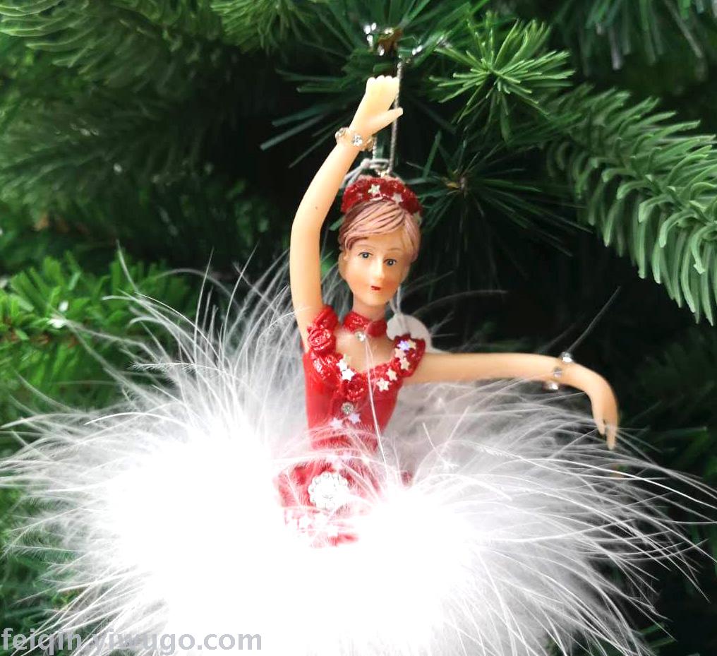 圣诞花仙子白羽仙子圣诞树挂件饰品室内装饰圣诞娃娃