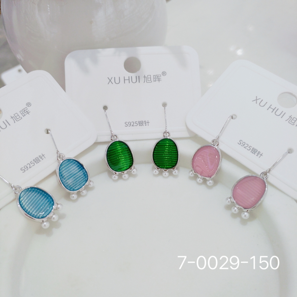 糖果色彩漆耳环 珍珠耳饰