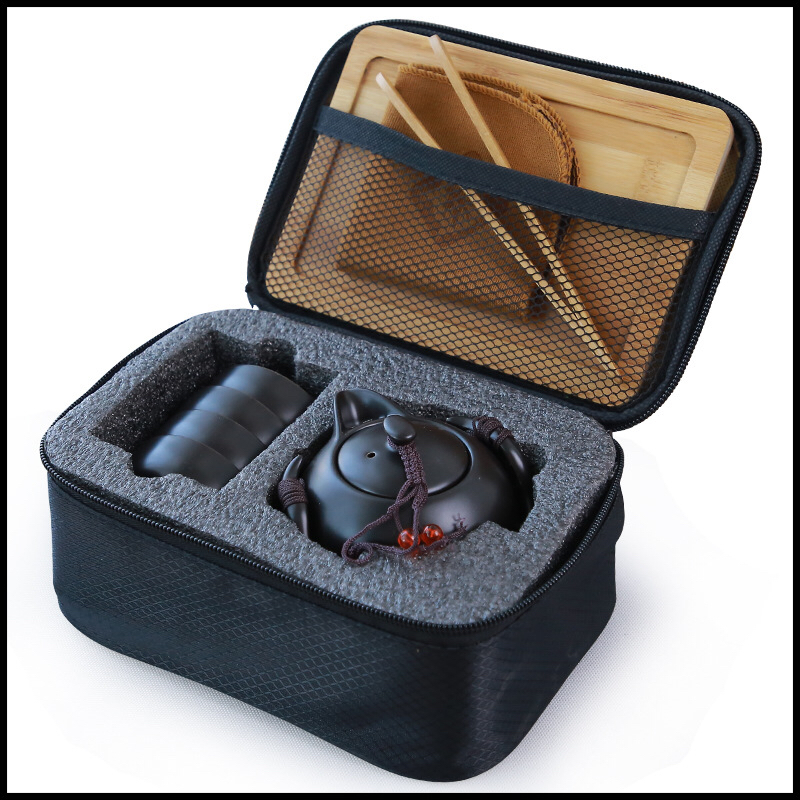 厂家旅行便携茶具套装定窑陶瓷功夫企鹅壶创意礼品定制广告log