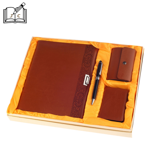 Factory Direct Sales Business Loose-Leaf Notepad Imitation Leather Pu Gift Creative Notebook Stationery Gift Box Customized Logo
