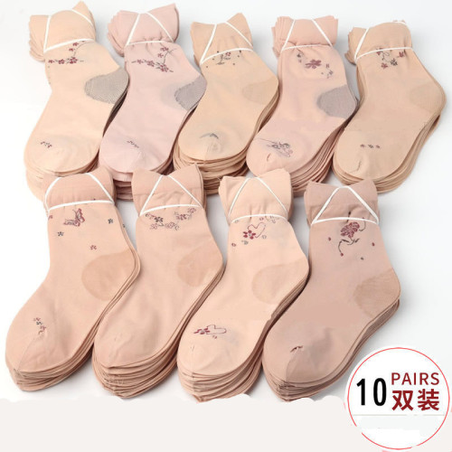 Foreign Trade Stockings Female Middle-Aged and Elderly Socks Modal Slub Cotton Nano Stockings Wife Socks One Piece Wholesale