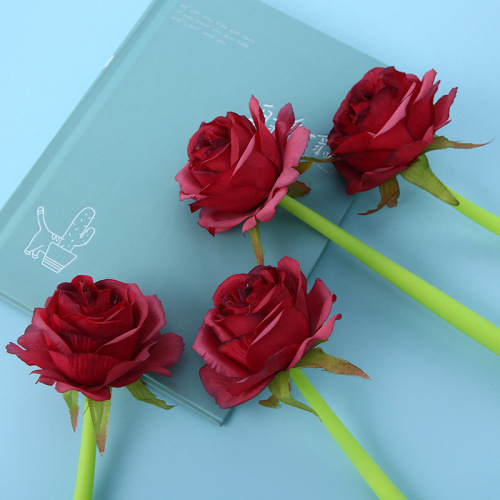 Korean Stationery 2088-2 Gel Pen Creative Simulation Red Roses Signature Pen Student Office Signature Pen