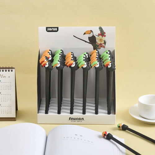 zhongfan stationery zf2067 toucan gel pen soft glue creative animal modeling pen student water pen wholesale