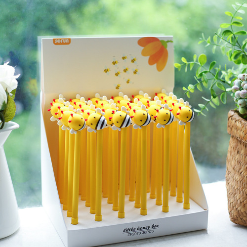 Factory Direct Sales Zhongfan Zf2073 Bee Modeling Gel Pen Customized Creative Cute Ball Pen Student Stationery