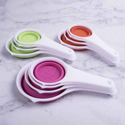 Factory Retractable Measuring Cup Measuring Spoon Baking Measuring Spoon 4-Piece Set Scale Measuring Tool Set in Stock Wholesale
