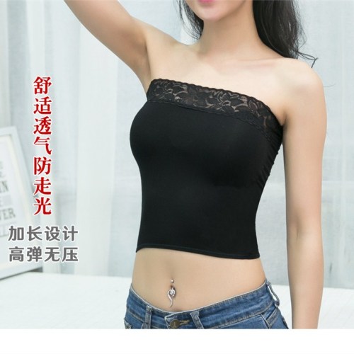 Long Lace All-Matching Base Lengthened Wrapped Chest Single Layer Glossy Women‘s Tube Top Xianni 3703