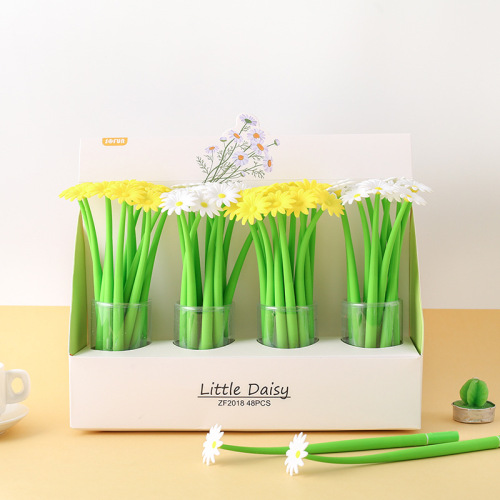 zhongfan zf2018 little daisy series gel pen plant shape fresh creative pen color-changing flowers full silicone pen