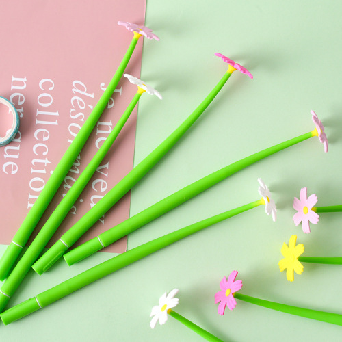 Zhongfan Zf2015 Galsang Flower Plant Fresh Gel Pen Creative Modeling Silicone Color-Changing Flowers Light Changing Pen