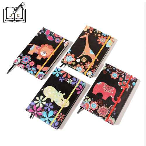 Factory Customized Notebook Creative A5 Color Cartoon Animal Notepad with Elastic Band Notebook Stationery Diary Book