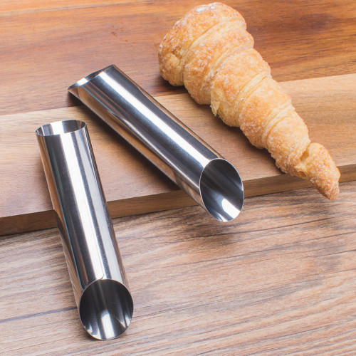 stainless steel bevel danish tube non-stick screw tube sausage bag horn bread round tube horn crisp mold baking tool