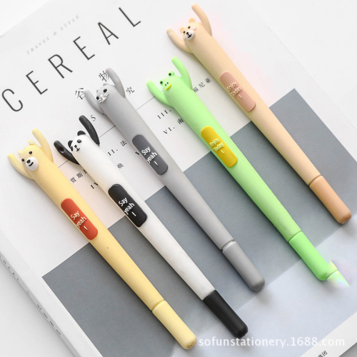 Popular New Zf1877 Cute Animal Modeling Factory Direct Sales creative Personality Blue Neutral Water Pen Student Text 
